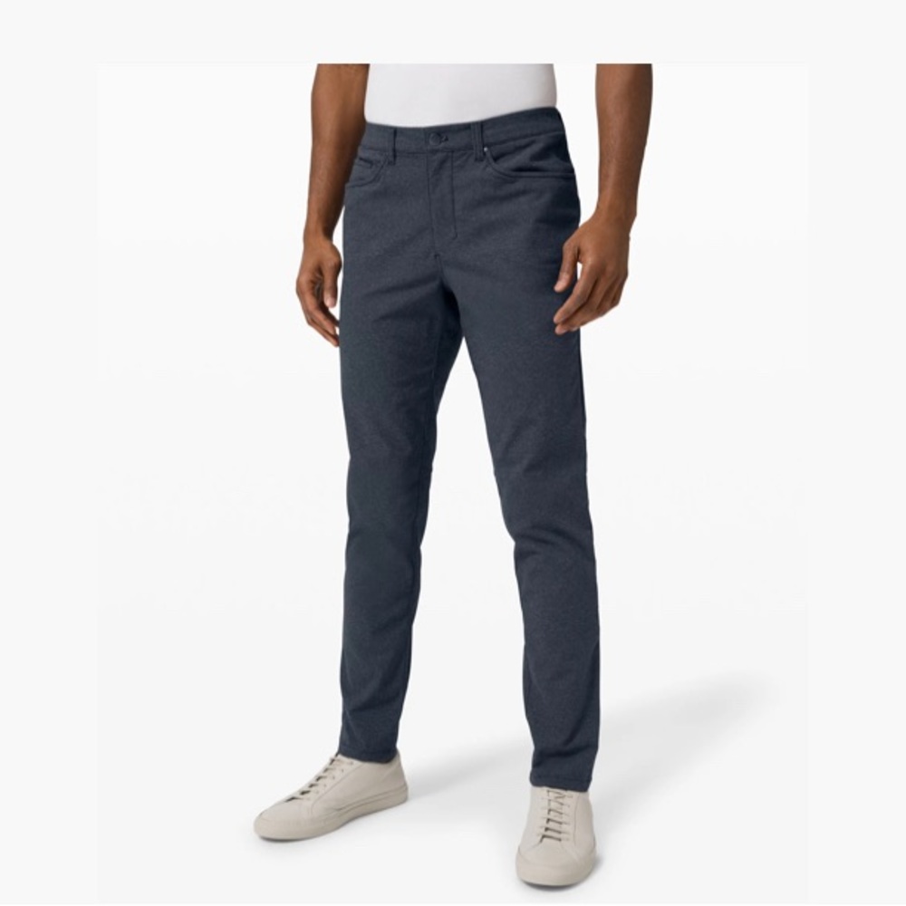 Lululemon ABC Slim Pants- Heathered Deep Navy- Used. Size 32. 32w, 32l